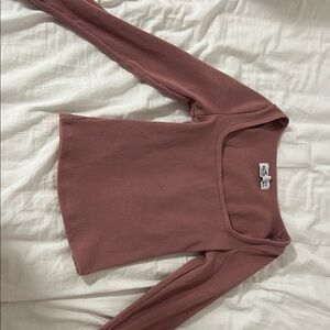 Women's Ribbed Long Sleeve Top - Pink